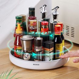 Food Storage Organisation Sets 360° Rotating Spice Rack Organiser Seasoning Holder Kitchen Tray Lazy Susans Home Supplies for Bathroom Cabinets 230817