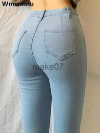 Women's Jeans Sexy Skinny High Waist Blue Jeans Women Plus Size 38 40 Korean Fashion Slim Pencil Pant Streetwear Elastic Tight Denim Trousers J230818