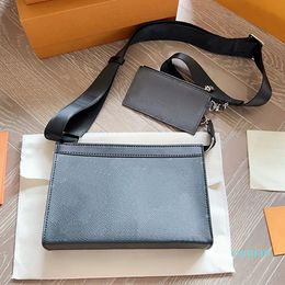 2023-Men Wash Bag Unisex Crossbody Shoulder Bags Fashion Letters Zipper Closure Detachable Wide Strap Silver Hardware Women Handbags Purse Two Piece Set