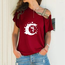 Camisetas femininas Fairy Moon Star Cartoon Impressão Mulheres soltas T-shirt Irregart Summer Amante Prese