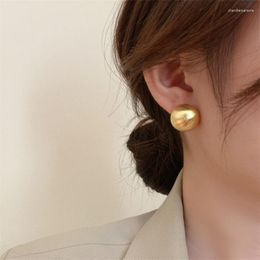 Stud Earrings Sandblast Copper Ball For Women Bijoux Frosted Ear Studs Vintage Simple Metal Girl Gift Jewellery Wholesale