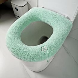 Toilet Seat Covers Household Cover Mat Plus Fleece Thickened Pad Cushion Autumn Winter Warm Universal Closestool Accessories