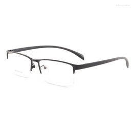 Sunglasses Frames 61mm TR Alloy Half Frame Square Glasses For Men And Women Anti Blue Prescription 3309