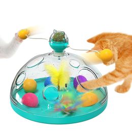 Other Cat Supplies Pet Rotating Windmill Toys With Ball Scratchresistant Interactive Turntable Educational 230817