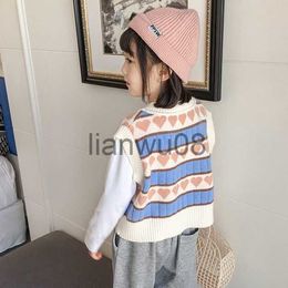 Pullover The new Korean version of children's spring sweater vest tide girls knitted vest spring and autumn 2021 P4364 x0818