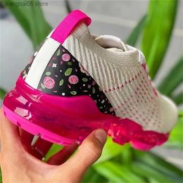 Dress Shoes New Sneakers Women Spring Fashion Knitted Fabric Floral Lace Up Ladies Casual Shoes Larged-Size Flats Running Sport T230818