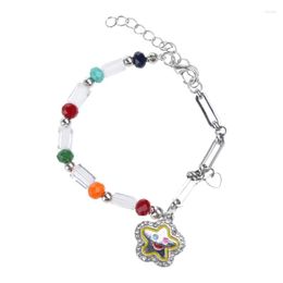 Charm Bracelets Handmade Colourful Beaded Bracelet With Star -Face Splicing For Students Fashion Jewellery Gift 124A