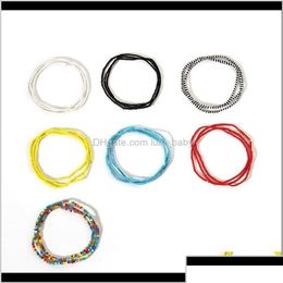 Other Fashion Accessories Aessories Aessorieswholesale Matching Simple Single-Layer Handmade Beaded Body Wild Hit Colour Beads Elastic Dhiig