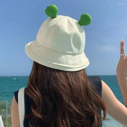 2023 New Berets Frog Bucket Hat For Women Girl Summer Autumn Plain Female Outdoor Hiking Beach Fishing Sunscreen Woman
