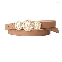 Belts Arrival Belt Women Slender Type Fashion Casual Versatile Jeans Style PU Leather Material Round Coin Buckle