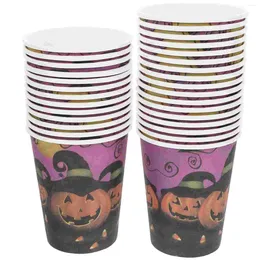 Disposable Cups Straws 30 Pcs Convenient Halloween Accessories Paper Party Camping Dinnerware Kit