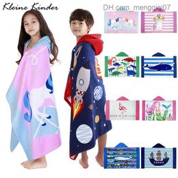 Towels Robes Beach towel poncho hoodie children's bath towel cotton children's bath towel girl boy baby change surfing swimsuit Z230819