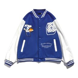 Fashion Single Breasted Warm Sports Windbreaker Casual Blue Coats Outerwear Designer Man Jacket Baseball Uniform Embroidery
