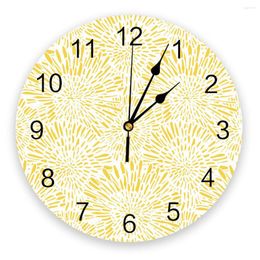 Wall Clocks Fireworks Scattering Yellow 3D Clock Modern Design Living Room Decoration Kitchen Art Watch Home Decor