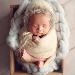 Blankets Merino Woollen Blanket Baby Soft Backdrop Pography Props
