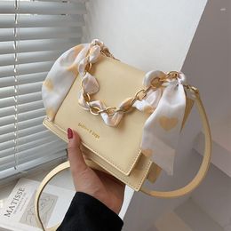 Evening Bags Light Luxury Women's Bag 2023 Single Shoulder Premium Silk Scarf Bow Korean Version Crossbody Small Square