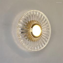Wall Lamp Nordic Round Acrylic LED Transparent Lamps Bedroom Bedside Living Room Hallway Dining Minimalist Design Lights