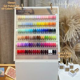 Nail Polish Glenys 60 Colour gel nail polish Set Flipping Card Mixed Varnish UV LED Soaked Semi permanent Wholesale 230816