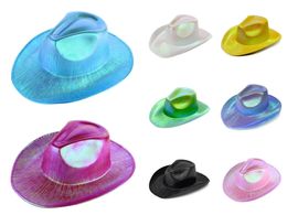 Colourful Cowboy Hats Neon Cowgirl Hat Party Cosplay Fluorescence Caps For Halloween Costume Accessories C281