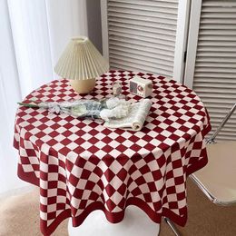 Table Cloth Large Vintage Checkerboard Tablecloth Decorative Home El Cover For Wedding Party Banquet INS Plaid Picnic