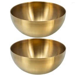 Dinnerware Sets 2 Pcs Stainless Steel Salad Bowl Baby Eating Rice Container Multifunctional Simple Noodle Noddles Toddler