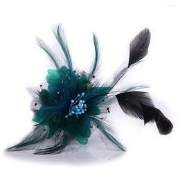 Brooches Feather Brooch Pin For Women Men Cocktail Hat Wedding Tea Party Performances Dess Suit Hair Accessories Headwear Arrival