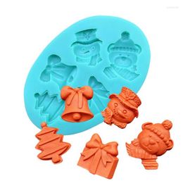 Baking Moulds Jingling Bell Christmas Tree Snowman Silicone Mold Sugarcraft Cupcake Fondant Cake Decorating Tools