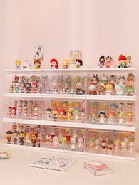Storage Boxes Bins Acrylic Blind Box Showcase Action Figures Display Case Model Collectible Dustproof Artcrafts Toy Doll Organiser 230817
