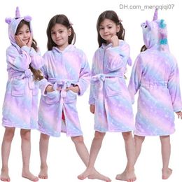 Pyjamas Baby Girl Unicorn Kigurumi Pyjamas Fashion Girl Unicorn Bathrobes Boys Clothes Children Oneses Robes Beach Towels Z230818