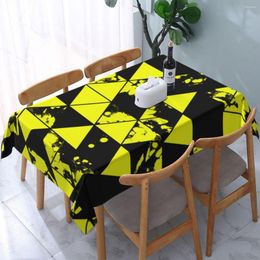 Table Cloth Black Yellow Triangles Rectangular Coffee Cover For Living Room Mat Home Wedding Party Decorate