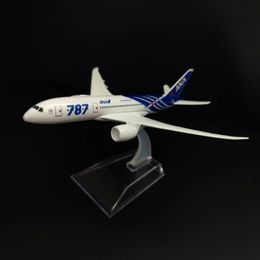 Aircraft Modle Scale 1 400 Metal Aircraft Replica 15cm Japan ANA B787 Model Aeroplane Miniature Xmas Kids Room Decor Gift Toys for Boys 230818