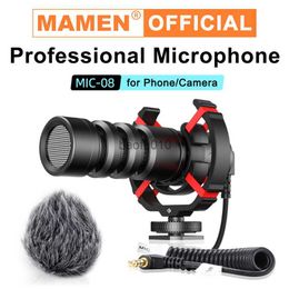 Microphones MAMEN Aluminium Alloy Shockproof Recording Microphone with Windshield for Camera Phone Computer Video Vlog Interview Microphone HKD230818