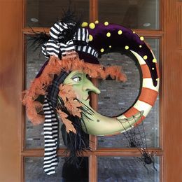 Other Event Party Supplies Halloween Wreath Witch Moon Ghost Christmas Pendant Door Hanger Burlaps JackoLantern Home Decoration 230817