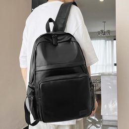 Backpack Large Capacity Vintage PU Leather Teenage Backpacks Retro Fashion Schoolbag Man Multifunctional Men Zipper Designer