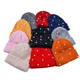 Beanie/Skull Caps Outdoor Personalised Women Hat Pearl Beanies Baggy Skl Hats Winter Warm Cap Uni Keep Elastic Hedging Soft Elasticity Dhqwn