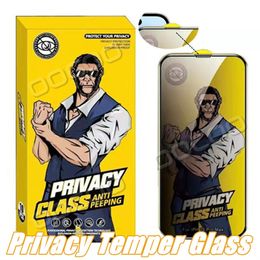 280AB Glue Privacy Tempered Glass High Aluminium Screen Protector Film Anti Spy Peeping With Dust Prevention For IPhone 15 Pro Max 14 13 12 11 XR XS 8 7 6s Plus