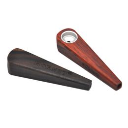 Smoking Pipes Wooden Dismantle Metal Smoking Accessories Small Dry Weeds Pipe Tobacco Herb Pipe Screen Philtre Blunt Holder 76MM