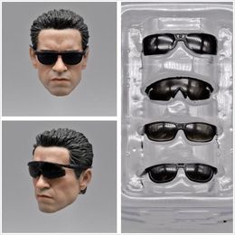 Military Figures 4pcs ZY15-20 1/6 Terminator Arnold Male/Female 12'' Action Figure Scene Accessories Sunglasses US Military Black Glasses Model 230818