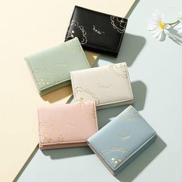 Wallets Cute Bear Women's Wallet Short Portable Multi-card Student Purses Korean Version Folding Fashion Clutch Purse