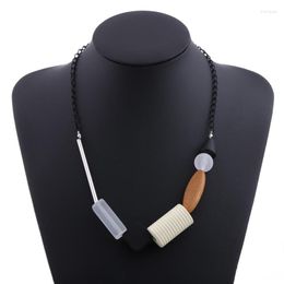 Pendant Necklaces Natural Wood Beads Vintage Pendants For Women Handmade Ethnic Statement Necklace Ins Fashion Jewellery