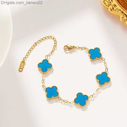 Charm Bracelets Fashion Jewellery Designer bracelet new fourleaf clover bracelet female South simple ins fiveflower fritillary luck clover bracelet Girl Z230818