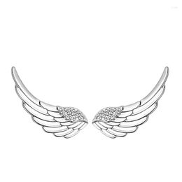 Stud Earrings 925 Silver Needle Zircon Angel Wing For Women Elegant Gifts Jewellery Pendientes Brincos EH680