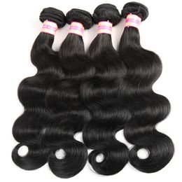 Body Wave Bundles Human Hair Weave Bundles Brazilian Weave Extensions Natural Color 10-30 Inch 1/3/4 Bundles Loose Body Wave