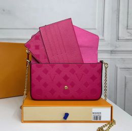 Дизайнерские женские сумки на плечах роскошные похетки Felicie Sumbams тисненные цветочные буквы Empreinte Кожаные мини -цепные сумки для макияжа Ladies Fashion Clutch #276