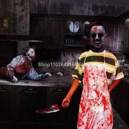 Party Masks Halloween costume horror apron splashing blood butcher terrifying Michael Miles killer mask roleplaying props 230817