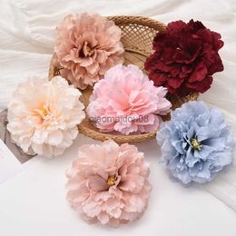 Decorative Flowers Wreaths 10PCS 11CM Artificial Peony Flower Head Wedding Silk Flower Wall Road Decoration Home Flower Arrangement Arch Flower Head HKD230818