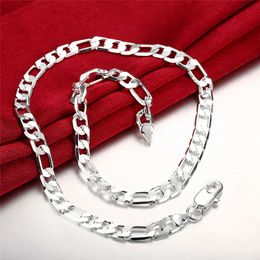 Spedizione gratuita con numero di tracciamento Miglior 925 Silver placcato da 8 mm da 8 mm da uomo collana figaro Braccialetti set gioielli