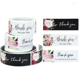 Gift Wrap 120 Pcs Thank You For Your Order Stickers Roll White Black Small Business Packaging Sealing Labels