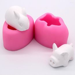 Baking Moulds Pig Silicone Mold Kitchen Cake DIY Decoration Plaster Crafts Chocolate 3D Forest Animal