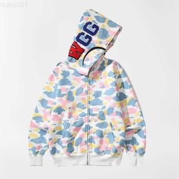 Men's Hoodies Sweatshirts Colour camo pants designer black autumn and winter blue women mens tracksuit full zip up man womens pink hoodie lpm L230818